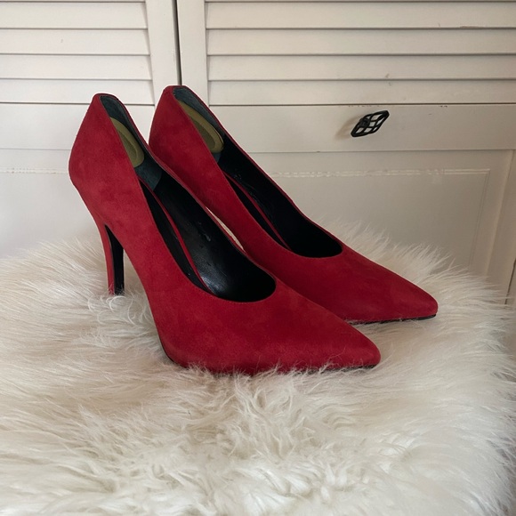 Nine West Red Suede Leather Pump - Picture 1 of 9